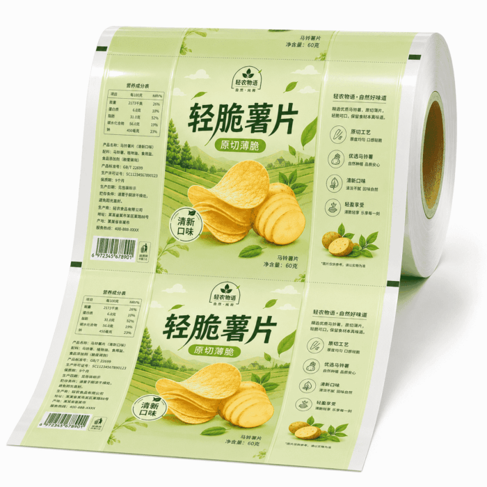 薯片包装卷膜 复合膜 零食茶叶包装袋可定制印刷