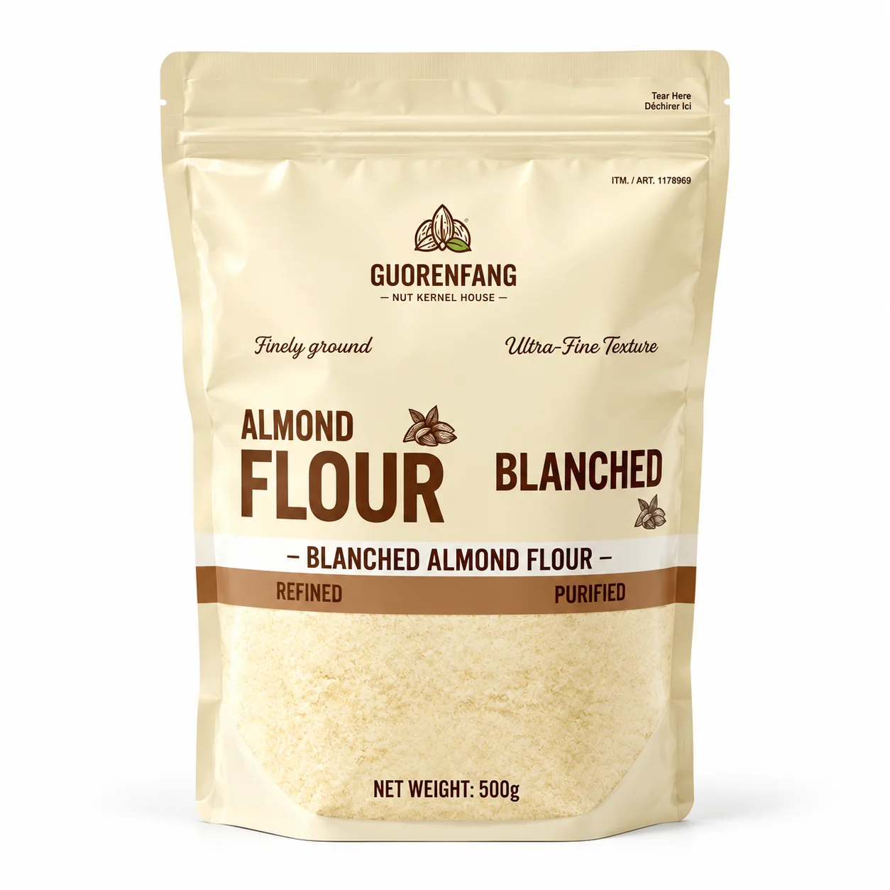 almond-flour-zipper-stand-up-pouch-main 杏仁粉自立袋 主视图