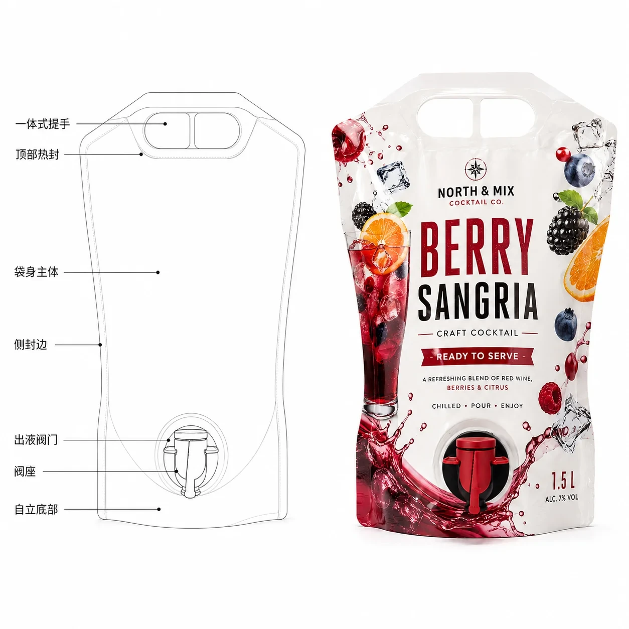 cocktail-pouch-dieline-2 带阀门酒水包装袋 结构尺寸线稿