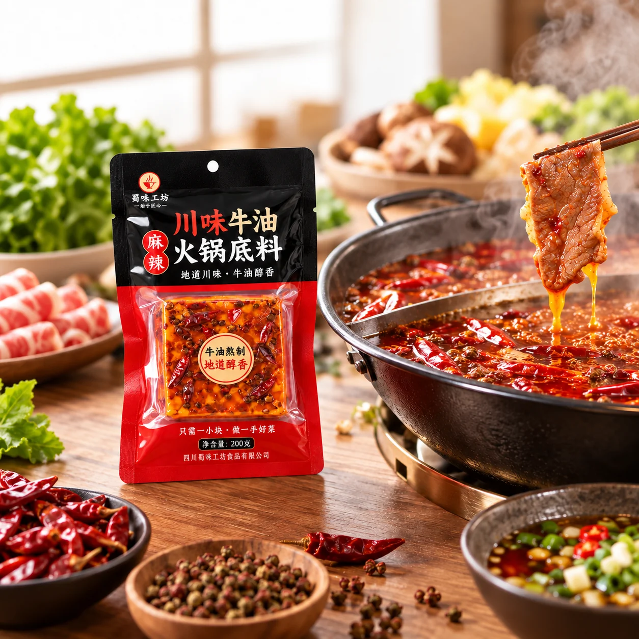 hot-pot-soup-base-three-side-seal-pouch-application 火锅底料三边封袋 麻辣火锅餐饮应用场景