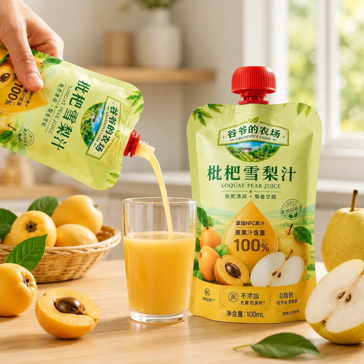 juice-packaging-bags-application 梨汁包装 应用场景展示