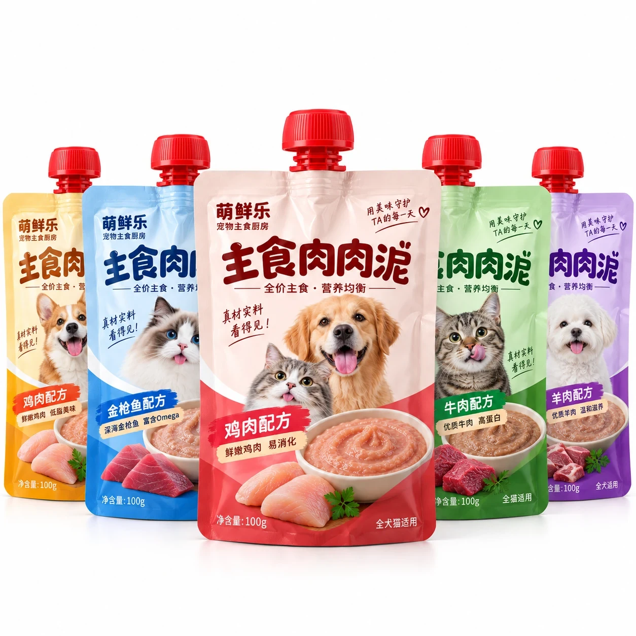 pet-food-puree-spout-pouch-series 猫狗肉泥吸嘴袋 系列展示