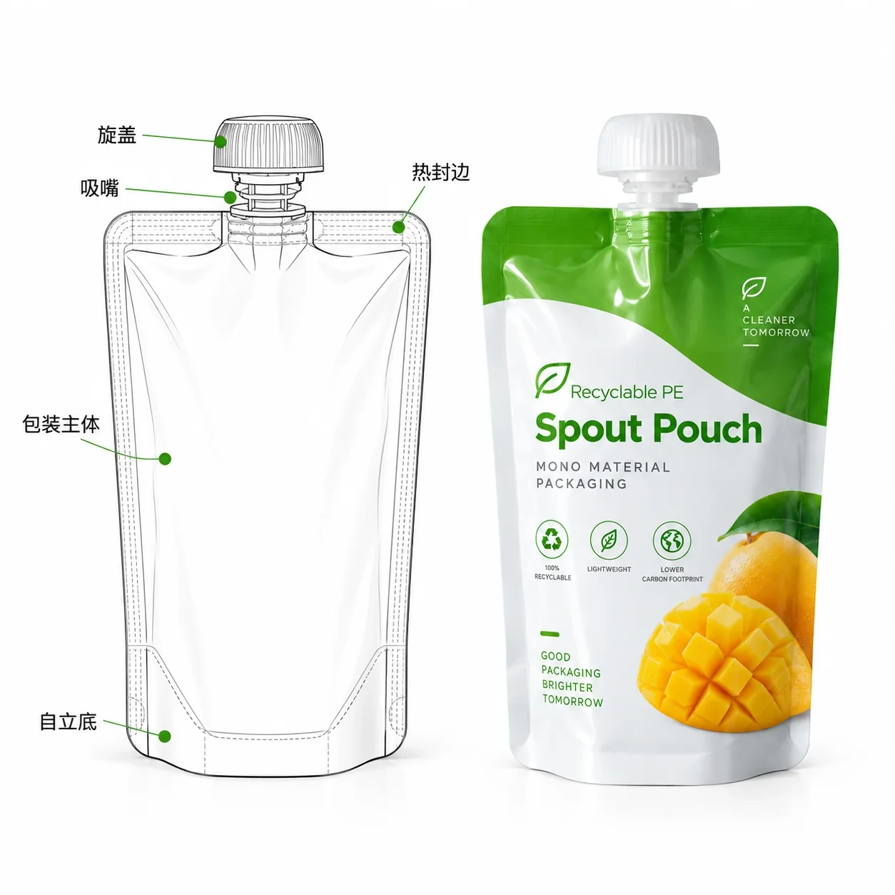 recyclable-spout-pouch-dieline1 环保吸嘴袋 结构线稿