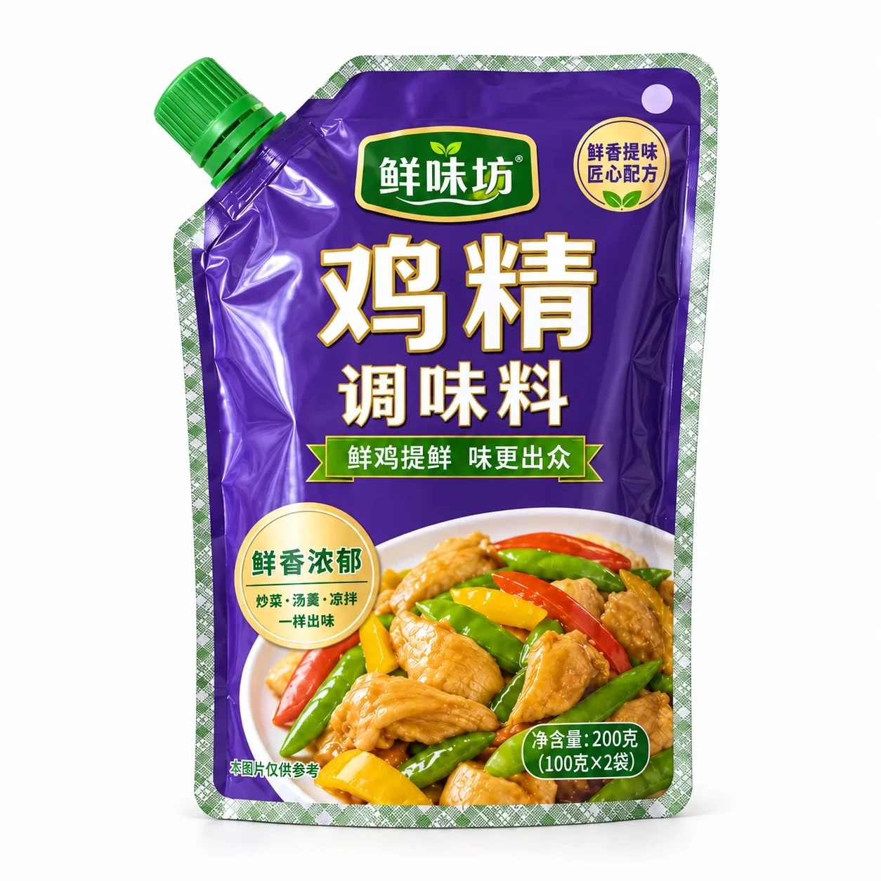 seasoning-powder-packaging-main 鸡精吸嘴袋 主视图
