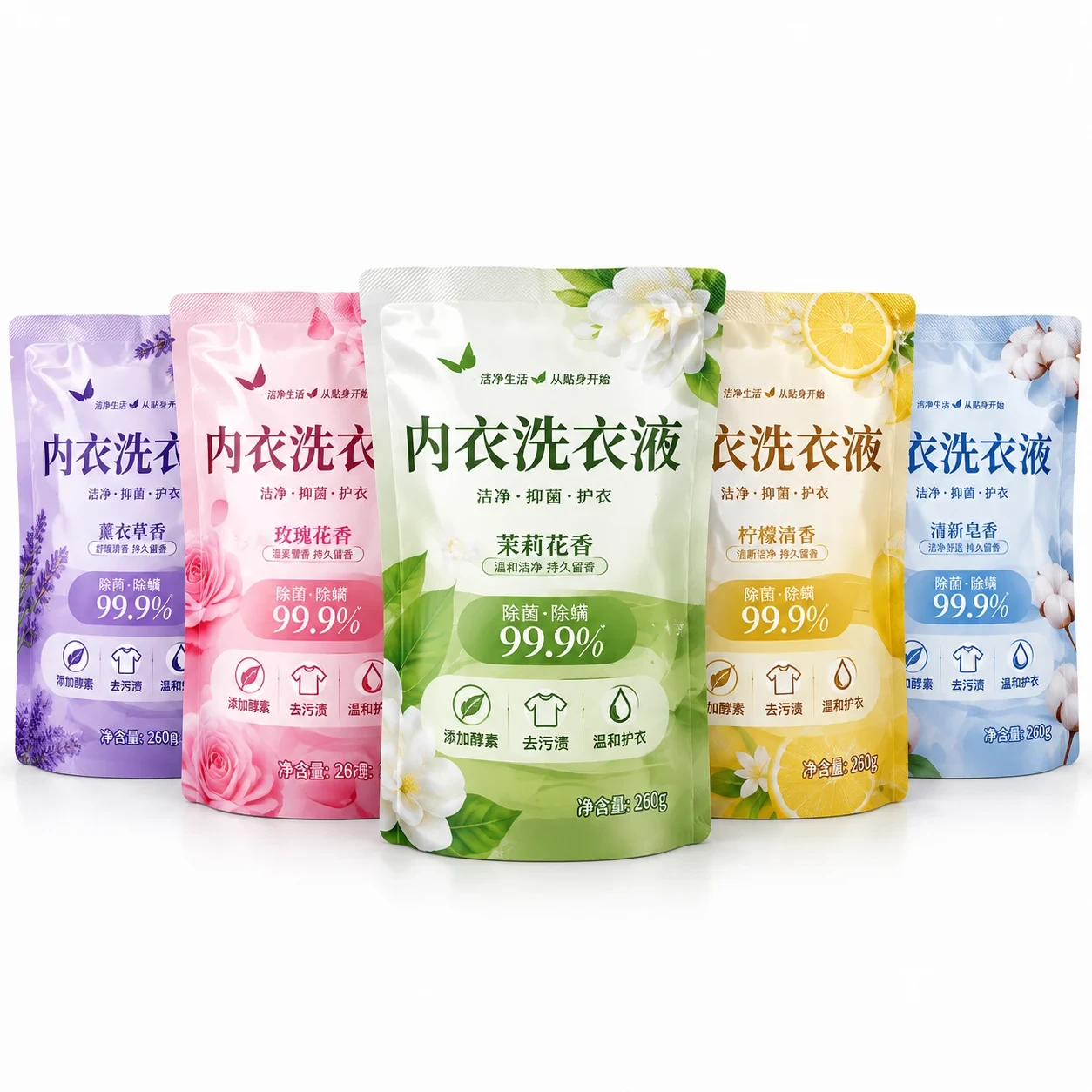 underwear-laundry-detergent-pouch-series 内衣洗衣液包装袋 系列展示